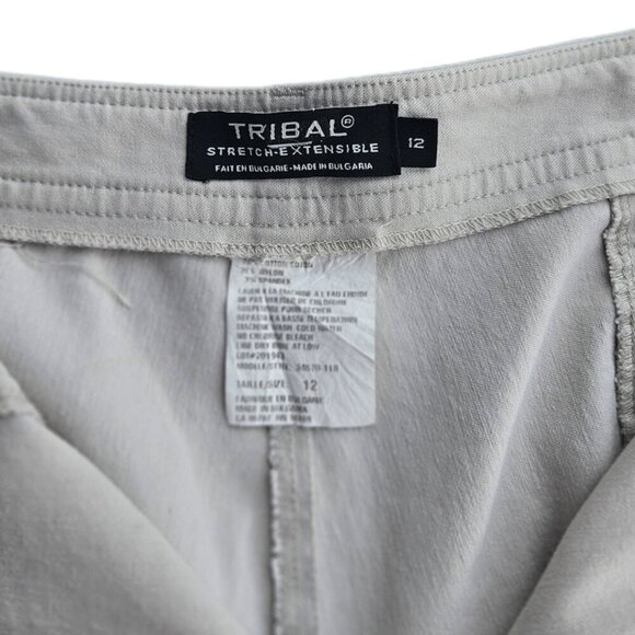 Tribal Stretch Extensible Women's Casual Off White Pants - 12 - Picture 5 of 7